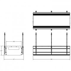 GESSI BINARIO Профиль линейный 880 мм., без подготовки под модули, цвет Black XL