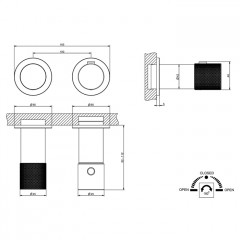 GESSI HABITO DIAMANTATO Смеситель настенный встраиваемый, термостатический, с переключателем на 2 положения, внешняя часть, цвет Black Metal PVD