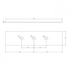 Gessi Rilievo Пластина на 3 отверстия для монтажного бокса цвет: хром