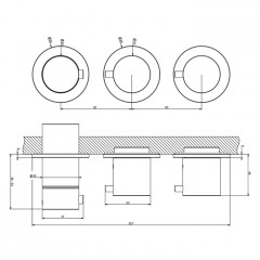 GESSI 316 Встраиваемый термостатический смеситель на 2 выхода внешние части), цвет: Black XL