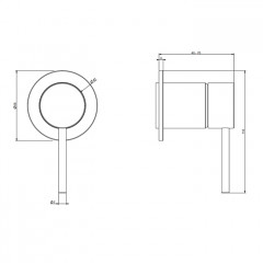 GESSI 316 Встраиваемый смеситель, на 1/2", 1 источник (внешние части), цвет: brushed copper pvd