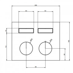 Gessi Hi-Fi Термостат для душа, с включением до 2 источников одновременно (внешняя часть), цвет: Black XL
