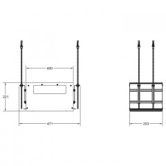 GESSI BINARIO Профиль линейный 250 мм., для 1 модуля, установка Shift-Fix, цвет Black XL