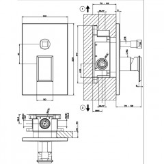 Gessi Eleganza Встраиваемый однорычажный смеситель с автоматическим переключателем ванна/душ(внешние части), цвет: черный металлик