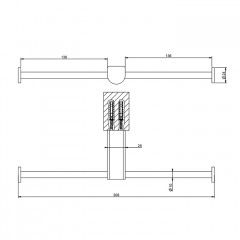GESSI Rilievo Двойной держатель туалетной бумаги, цвет: nero XL