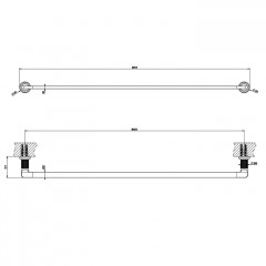 GESSI INCISO Полотенцедержатель, 91 см, цвет: Black XL