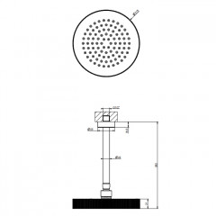 Gessi Ingranaggio Душевая головка потолочная, поворотная с шарниром, цвет: хром