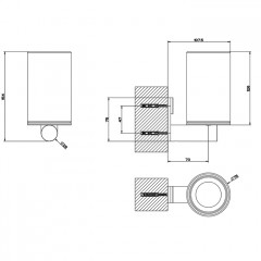 GESSI 316 Стакан настенный, цвет: белый/brushed black metal pvd