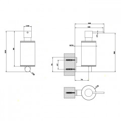 GESSI 316 Дозатор для жидкого мыла настенный, цвет: черный/steel brushed