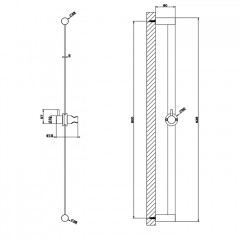 GESSI 316 Штанга для душа, цвет: brushed black metal pvd