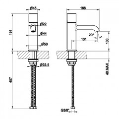 Gessi HABITO INTRECCIO Смеситель для раковины, без донного клапана, цвет Brass Brushed PVD