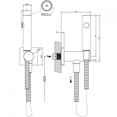 GESSI Rilievo Гигиенический душ настенный на 1/2", цвет: nero XL