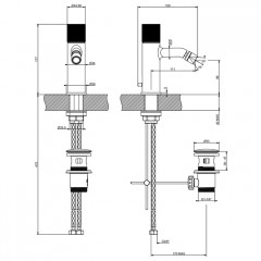 GESSI HABITO DIAMANTATO Смеситель для биде на 1 отверстие, однорычажный, в комплекте с донным клапаном, цвет Black Metal PVD
