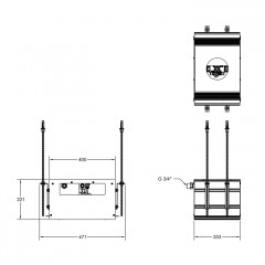 GESSI BINARIO Профиль линейный 250 мм., для 1 модуля, установка Easy-Fix, цвет Black XL