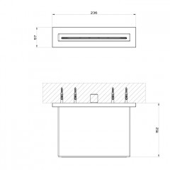 Gessi Rettangolo Каскадный излив для душа настенный, для монтажа с удаленным управлением (не входит в комплект), цвет: черный