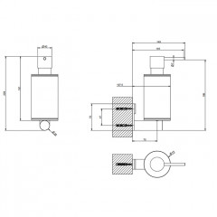 GESSI 316 Дозатор для жидкого мыла настенный, цвет: черный/brushed black metal pvd