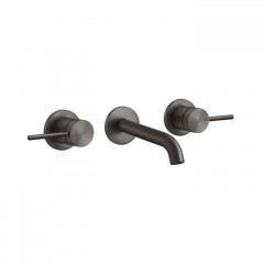 GESSI 316 Встраиваемый смеситель с изливом 146-126мм (внешние части), цвет: brushed black metal pvd