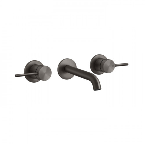 GESSI 316 Встраиваемый смеситель с изливом 146-126мм (внешние части), цвет: brushed black metal pvd