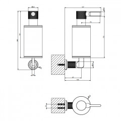 GESSI INCISO Дозатор для жидкого мыла настенный, цвет: белый/brushed brass pvd