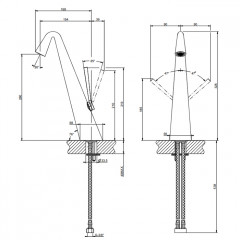 Gessi Cono Смеситель для раковины высокий,соединительные шланги на 3/8, цвет хром