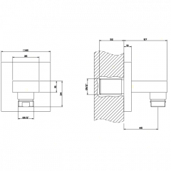 Gessi Rettangolo Вывод воды на 1/2", цвет: хром