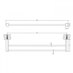 GESSI Rilievo Полотенцедержатель двойной, 60 см, цвет: nero XL