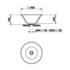 Gessi Goccia Раковина накладная керамическая 40см, h=18,5см, цвет: платина