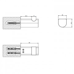 GESSI Rilievo Крючок одинарный, цвет: nero XL