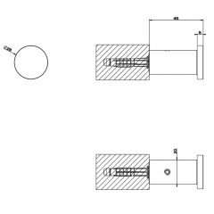 GESSI 316 Крючок настенный, цвет: steel brushed