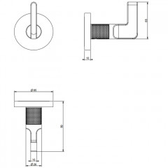 GESSI INCISO Запорный кран для термостатического смесителя высокой производительности, резьба 3/4"(внешняя часть), цвет: хром