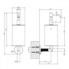 Gessi Ingranaggio Дозатор для жидкого мыла настенный черный, отделка Black Metal Brushed PVD