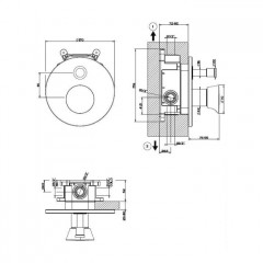 Gessi Cono Встраиваемый однорычажный смеситель на 2 выхода с авт перекл. (внешние части), цвет: хром