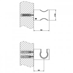 GESSI 316 Держатель неподвижный для душевой лейки, цвет: brushed black metal pvd