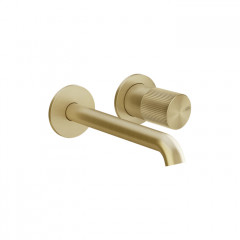 GESSI HABITO RIGATO Смеситель для раковины настенный встраиваемый, однорычажный, цвет Brass Brushed PVD