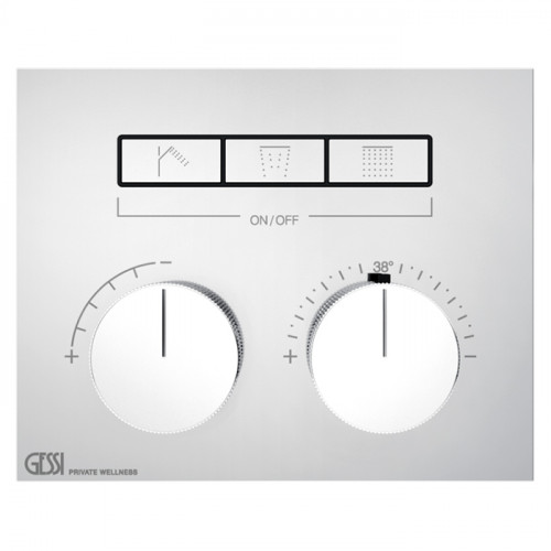 Gessi Hi-Fi Термостат для душа, с включением до 3 источников одновременно (внешняя часть), цвет: хром