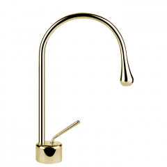 Gessi Goccia Смеситель для раковины на 1 отверстие, излив 174мм R=90, цвет: Gold CCP
