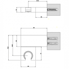 Gessi Rettangolo Держатель поворотный для душевой лейки, цвет: золото