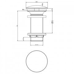 Gessi Донный клапан свободного слива 1 1/4", без перелива, цвет: хром