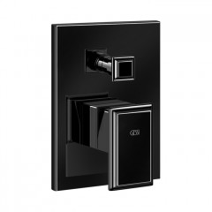 Gessi Eleganza Встраиваемый однорычажный смеситель с автоматическим переключателем ванна/душ(внешние части), цвет: черный металлик
