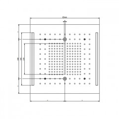 GESSI COLOUR Верхний душ 500х500 мм., встраиваемый в потолок, 3 режима, хромотерапия, внешняя часть, цвет Black XL