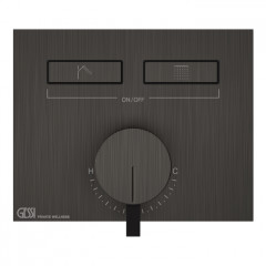 Gessi Hi-Fi Смеситель для душа, с включением до 2 источников одновременно (внешняя часть), цвет: Black Metal Brushed PVD