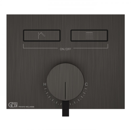 Gessi Hi-Fi Смеситель для душа, с включением до 2 источников одновременно (внешняя часть), цвет: Black Metal Brushed PVD