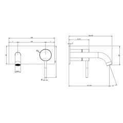 GESSI 316 Встраиваемый смеситель с изливом 147мм (внешние части), цвет: Black XL