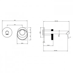 Gessi Anello Смеситель настенный, с изливом 149-169 мм, цвет хром (внешняя часть)