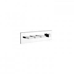 Gessi Rettangolo Встраиваемый термостат, подключение на 3/4", с 3мя независимыми выходами(внешние части), цвет: хром