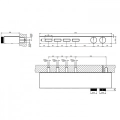 Gessi Hi-Fi Термостат для душа, с вкл. до 4 источников одновременно (внешняя часть), с полкой из черного мат. стекла, цвет: Black Metal Brushed PVD