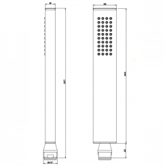 Gessi Rettangolo Душевая лейка с защитой от известкового налета, цвет: хром