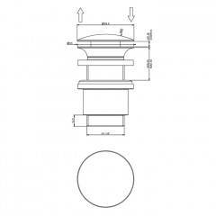 Gessi Донный клапан для раковины Stop&Go на 1 1/4", без слива-перелива, цвет хром
