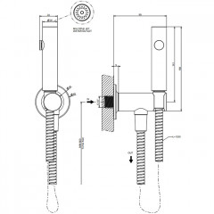 GESSI INCISO Гигиенический душ на 1/2", цвет: warm bronze brushed pvd