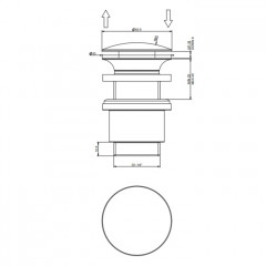 Gessi Донный клапан для раковины Stop&Go на 1 1/4", без слива-перелива, цвет Finox Brushed Nickel